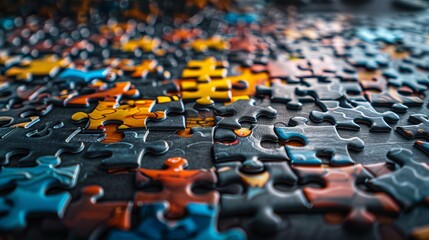 Obraz premium Jigsaw: A completed jigsaw puzzle,