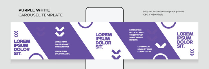 Purple Instagram carousel template. Social media carousel, Instagram carousel design template. Modern Gradient Background. EPS vector illustration. © salahuddinuix