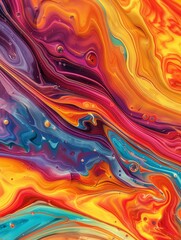 Vibrant abstract art swirling colors of fire hues