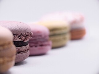 Typical French pastry - Set of macaroons in the box 