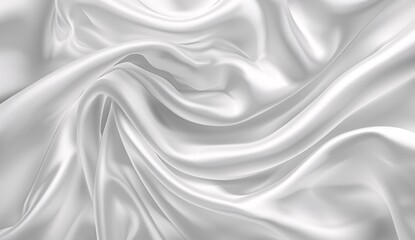 Abstract white background with smooth waves of fabric for product presentation