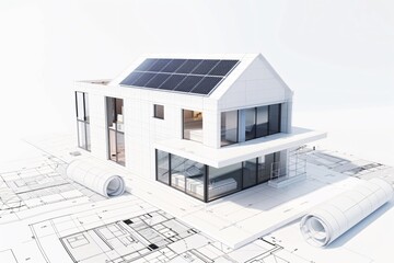 building project plan blueprint of a modern house