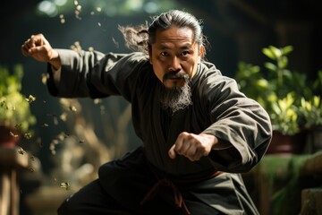 Master of Kung Fu in Fluid and Precise Motion., generative IA