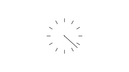  Clock spinning dark gray color illustration. White background watch on transparent 4k illustration. - obrazy, fototapety, plakaty