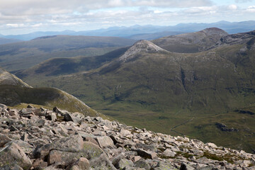 Fototapeta na wymiar View from the ascent of Ben Nevis by the Carn Mor Dearg Arete - Fort William - Highlands - Scotland - UK
