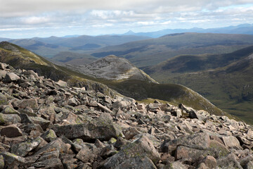 View from the ascent of Ben Nevis by the Carn Mor Dearg Arete - Fort William - Highlands - Scotland - UK