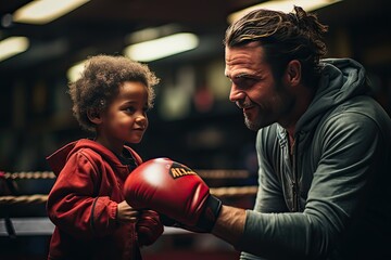 Intense boxing training at a specialized gym., generative IA