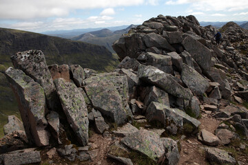 View from the ascent of Ben Nevis by the Carn Mor Dearg Arete - Fort William - Highlands - Scotland - UK