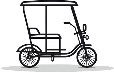 Fototapeta na wymiar Detailed Rickshaw Illustration Streetlife Essence