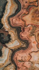 A collection of abstract aerial photographs taken from drones flying high above various landscapes