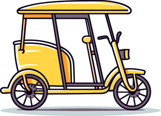 Fototapeta na wymiar Detailed Rickshaw Illustration Streetlife Essence