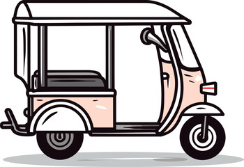 Detailed Rickshaw Illustration Cityscape Commute
