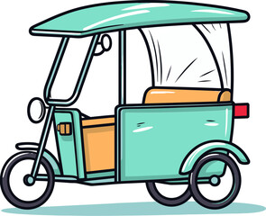 Traditional Rickshaw Vector Graphic Urban Adventure