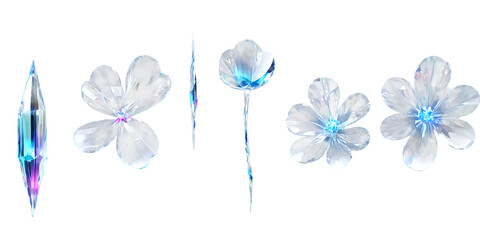 A series of levitating Transparent Background Images 