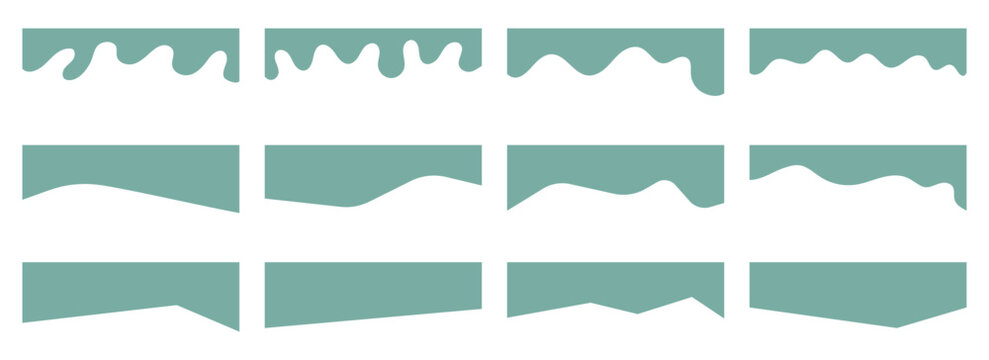 Set of separator header for website and app. Different elements of top and bottom for website and app. Different borders for website, banner and app.