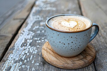 coffee latte on a wooden table