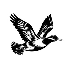 Black and White Duck Vector
