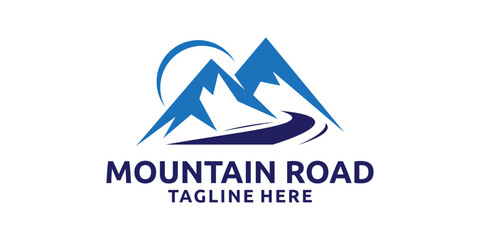 creative logo design for the road to the top, mountain and road logo, logo design template, symbol, icon, creative idea.