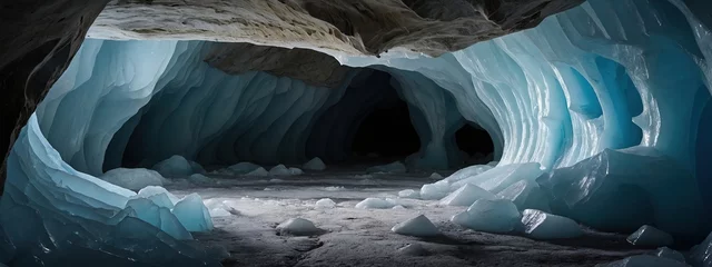 Foto op Canvas Glacial caves crumbling due to warming temperatures © Sahaidachnyi Roman
