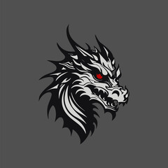 An illustrated dragon head in vector format.