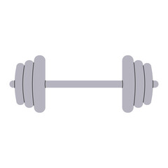 Barbell isolated on white background. Sport equipment vector flat illustration.