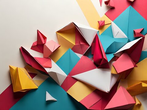 abstract origami background with triangles