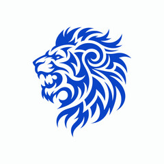 Obraz premium Lion hade viking style symbol illustration lion face logo icon vector lion mascot 