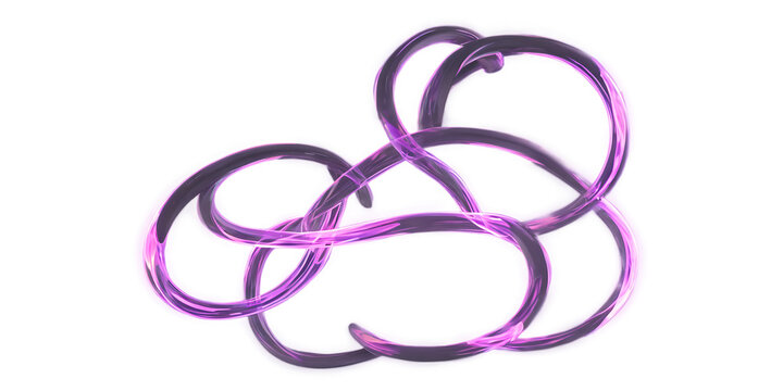 An abstract sculpture of intertwined neon loops Transparent Background Images 