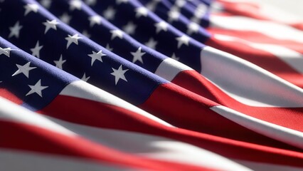 American flag close up, Memorial Day and Independence Day in the USA - obrazy, fototapety, plakaty