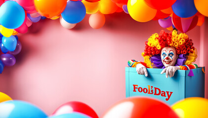 Clown Popping Out of Box on April Fool's Day