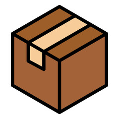 Cardboard Box Icon Element For Design
