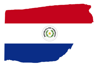 Paraguay flag with palette knife paint brush strokes grunge texture design. Grunge brush stroke effect