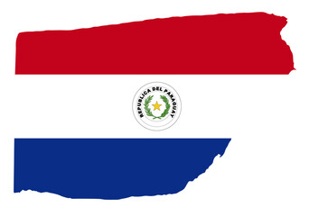 Fototapeta premium Paraguay flag with palette knife paint brush strokes grunge texture design. Grunge brush stroke effect