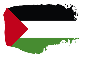 Palestine flag with palette knife paint brush strokes grunge texture design. Grunge brush stroke effect