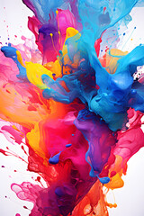 Vibrant Watercolor Splashes: Expressive Abstract Artwork