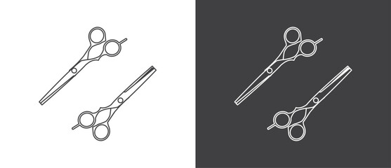 Simple Barber tools icon. Hair salon equipment icons, hairdresser vector icons set. Scissors vector icon set. Barbershop, salon, hairdresser, haircut, hairdresser symbol or sign.
