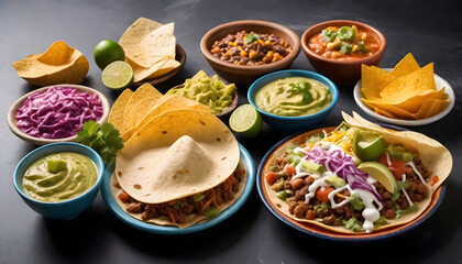 various mexican food dishes in bowls