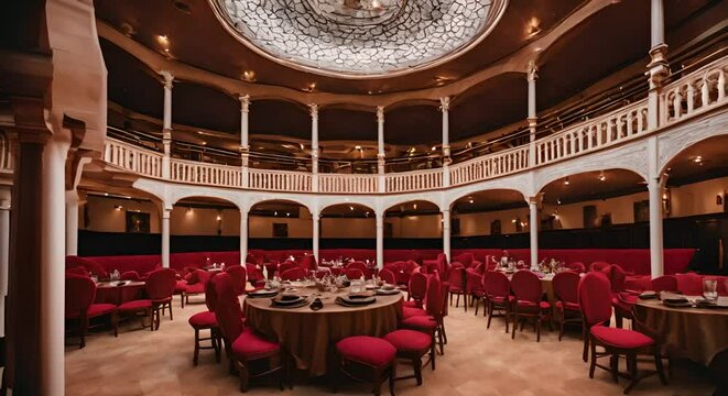 Interior of a flamenco tablao.