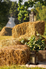 decorated hay bales 