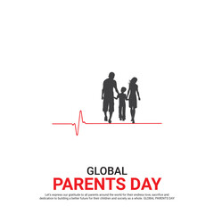 Parents Day Creative ads Global parents day design jun 1, poster vector 3d illustration