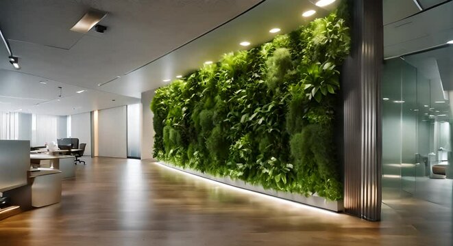 Vertical garden in an office.
