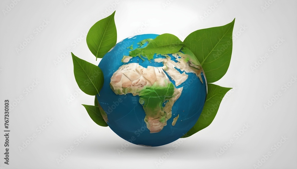 Wall mural invest in our planet. earth day concept background. ecology concept. design with globe map drawing a