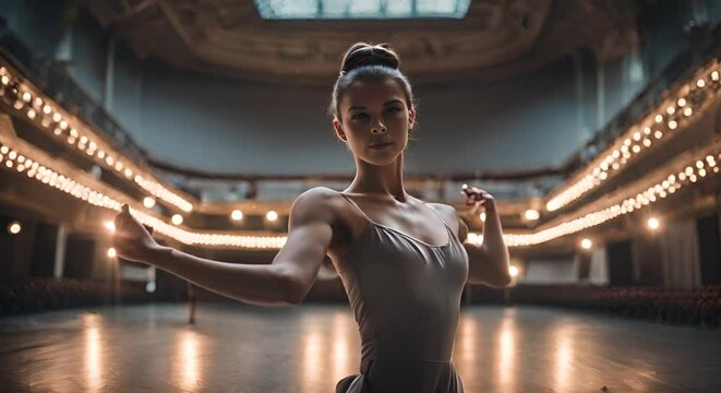 Ballet dancer in a theater.
