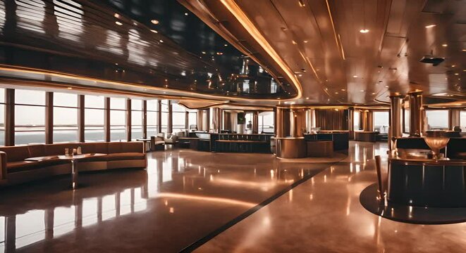 Inside a cruise ship.