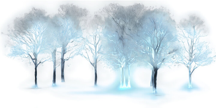 An ethereal forest made of light Transparent Background Images 
