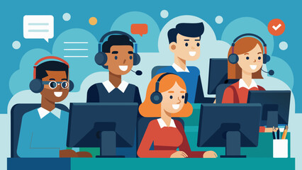 In a bustling call center employees are seen wearing headsets and using stateoftheart software to handle customer inquiries. The AIenabled