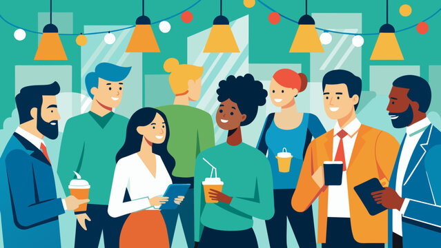 In a lively networking event entrepreneurs mingle with venture capitalists eagerly seizing any opportunity to promote their ideas and attract