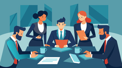 In a sleek boardroom a team of sharpdressed lawyers pour over legal documents and strategize on how to protect their business clients