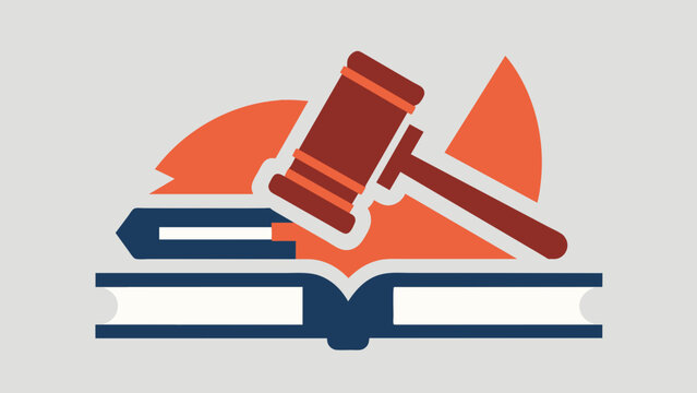 A striking image featuring a gavel and a legal book with the company logo prominently displayed representing a trusted advisor offering
