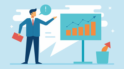 Fototapeta premium A business analyst delivers a presentation on strategies for mitigating potential losses during times of economic uncertainty emphasizing the